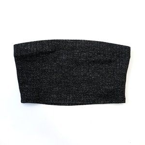NWT Forever 21 Sparkly Black Bandeau Top Small